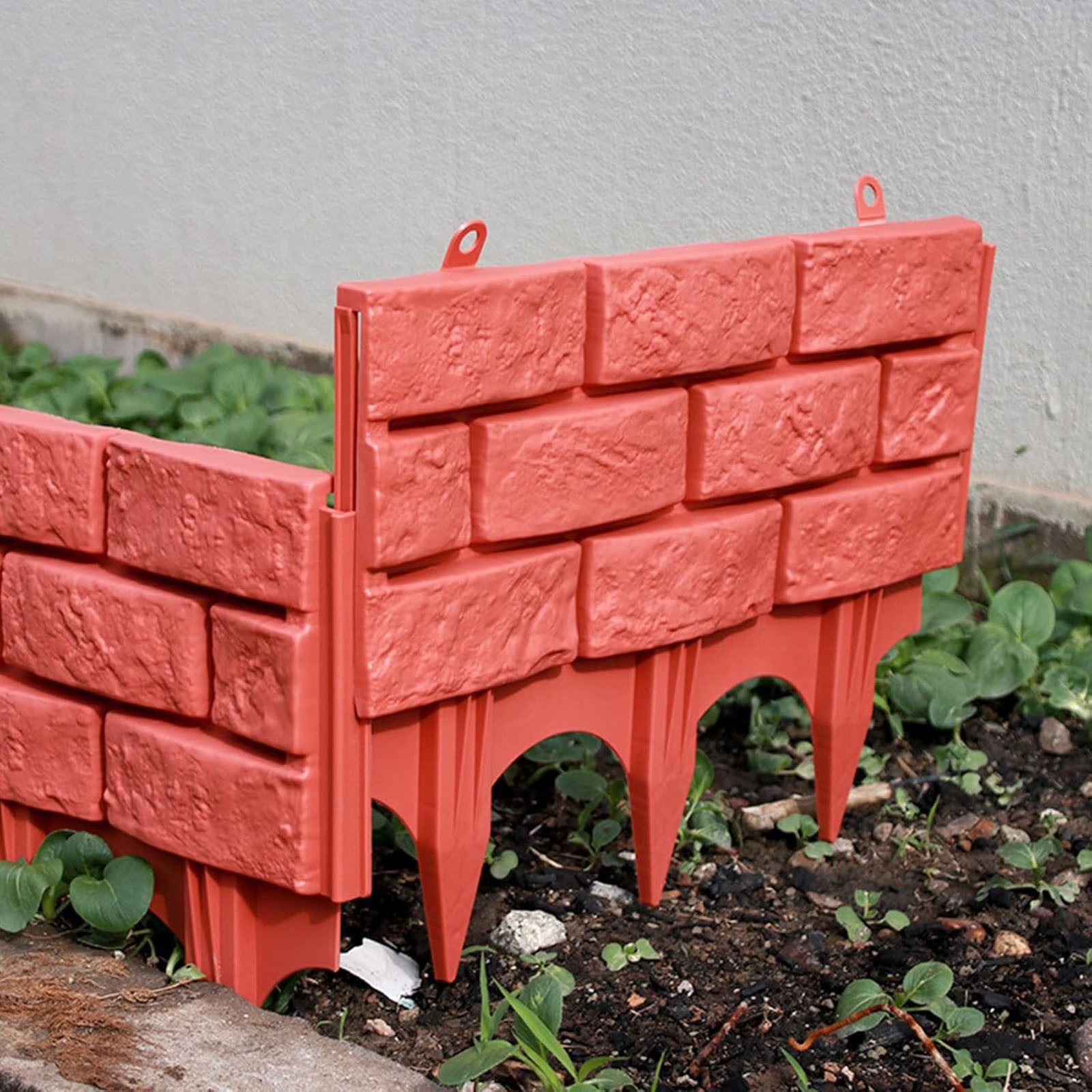 Garden Plastic Fence Edging Garden Edging Flower Border Fence Imitation Stone Effect Flower Bed Edging Plant Border Imitation Stone Brick